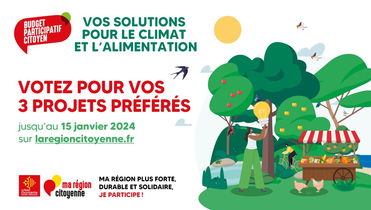 Votez pour les projets citoyens déposés au Budget participatif de la Région Occitanie 