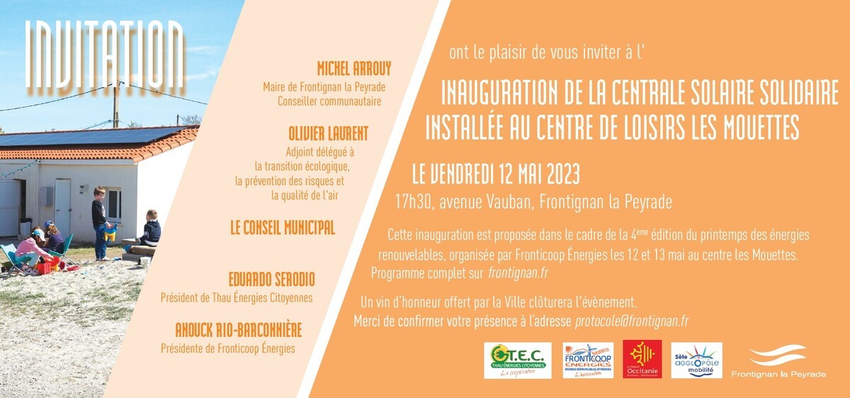 Inauguration de la centrale solaire citoyennes des Mouettes à Frontignan