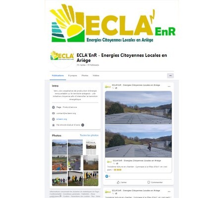 Actualité ECLA'EnR sur Facebook