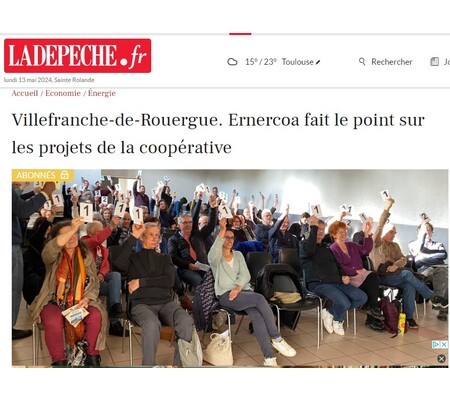 la Dépêche du Midi  : la coopérative  Enercoa fait le point sur les projets lors de son assemblée générale 