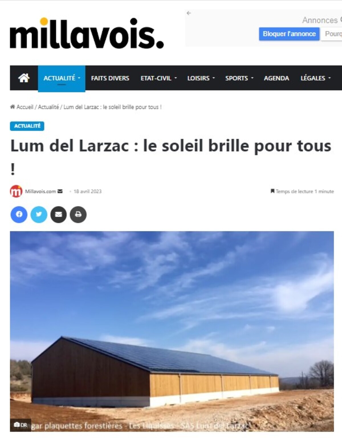 Lum del Larzac sur Millavois.com